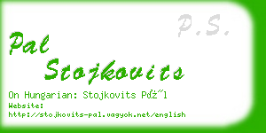 pal stojkovits business card